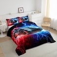 thumbnail image 3 of Castle Fairy Black Fast Car Extreme Sport 3-Piece Comforter Set for Boys, Queen Size, 3 of 7