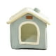 thumbnail image 1 of Cama interior semicerrada para gatos, nido para perros y gatos, caseta relajante, casa lavable para gatos, tienda de campaña, cueva para perros pequeñ Verde claro, 1 of 9