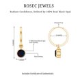 thumbnail image 4 of Rosec Jewels Black Opal Hoop Earrings, Natural Opal Drop Earrings For Women, 10K Yellow Gold, 4 of 9