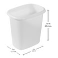 thumbnail image 4 of Rubbermaid 6 Quart Bedroom, Bathroom, and Office Wastebasket Trash Can, White, 4 of 4