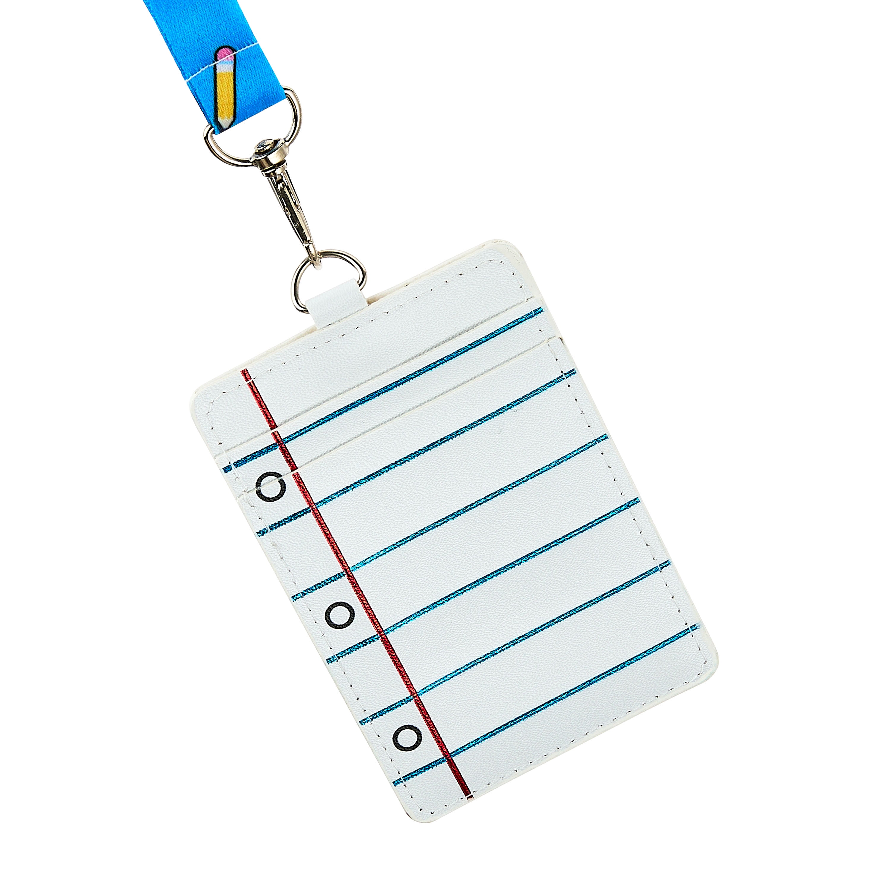 Pen+Gear Notebook Paper Teacher Badge Holder with Breakaway Lanyard, Multicolor