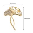 thumbnail image 4 of Broche de ginkgo, lujoso broche de temperamento, alfiler de diamantes de imitación, delicado accesorio para traje., 4 of 6