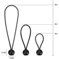 thumbnail image 2 of 24 Pieces Bungee Balls 4,6,9 Inch Black Ball Bungee Heavy Duty Tarp Ball Bungee Cords Elastic String 4mm Thickness Tarp Tie Down Cord for Camping, Tents, Cargo, Holding Wire and Hoses, 2 of 5