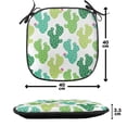 thumbnail image 4 of Succulent Chair Seating Cushion Set of 4, Cactus with Flower Spikes Desert Plantation, Seat Pads for Office with Anti-slip Backing, 16"x16", Green Dark Seafoam, by Ambesonne, 4 of 7