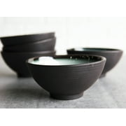 Pack Of 6 Ceramic Zen Blue Swirl Appetizer Salad Soup Dessert Rice Bowls 10oz