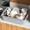 thumbnail image 6 of Obstnny 6-Pack 22 L Commercial Bus Tub Box, Plastic Dishpan Tub, Grey, 6 of 7