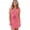 Burnt Coral, variant on Women's French Terry Zipped Collar Sleeveless Drawstring Waist Mini Dress 70% Polyester 30% Cotton Casual Everyday