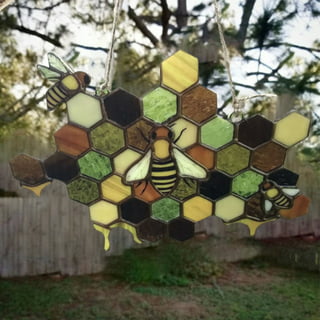 MATIHAY Bee Acrylic Window Hangings, Honeycomb Bumble Bee Decor Birthday  Party Decorations Bee Gifts for Mom Grandma Bee Lovers, Housewarming Gift  (L)