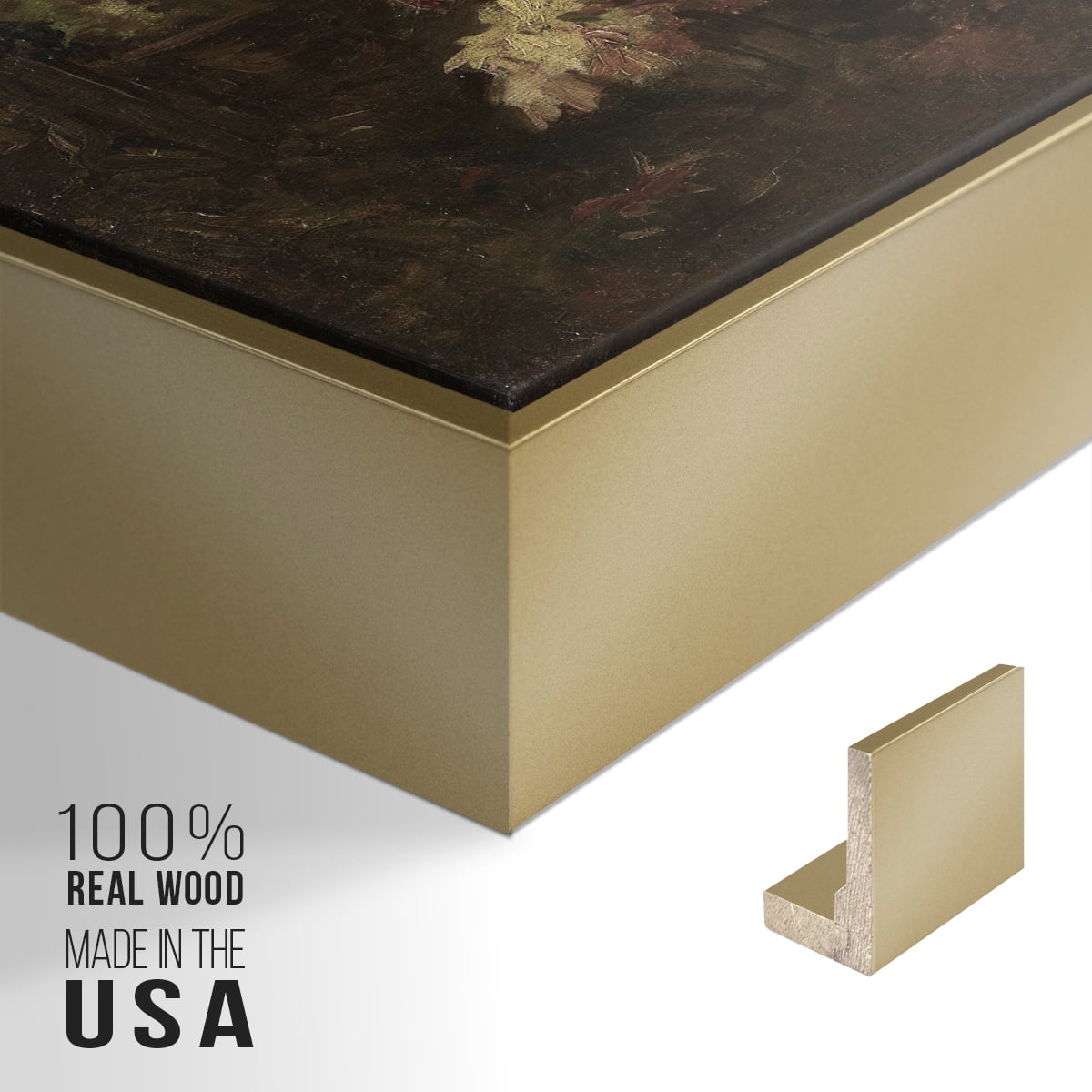 Vintage Landscape-CCCXIX By Wexford Home Framed in Gold Wood Gallery Wrapped Canvas 25 in. x 37 in.