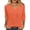 Orange, variant on Tops for Women 3/4 Length Sleeve Seashell V Neck Loose Fitted Comfy Stretch Summer Blouses T-Shirts