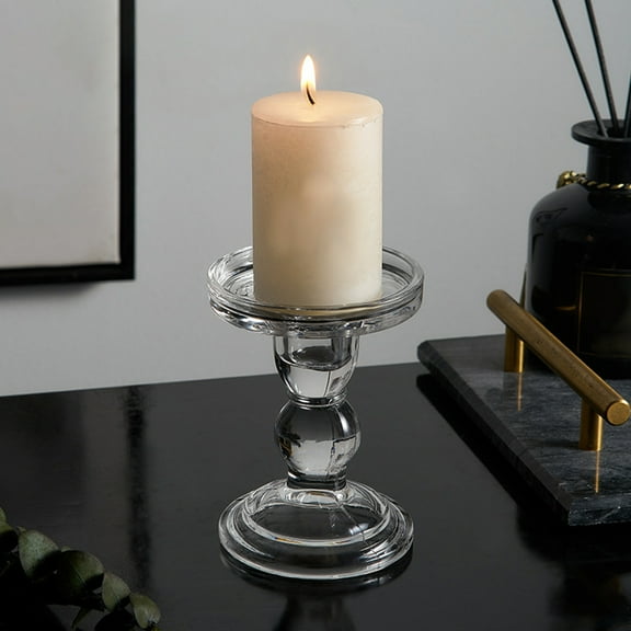 Worgeous Tall Glass Candle Holder Fine Workmanship Candle Holder 11.5X8.5X8.5cm White