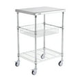 thumbnail image 1 of VEVOR Chariot Utilitaire de Cuisine, 3 Niveaux, Chariot Roulant en Fil Métallique avec Capacité de 470 Lb, Chariot de Service en Acier sur Roues, Chariot de Rangement en Métal, 1 of 9