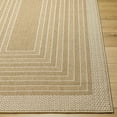 thumbnail image 2 of Hauteloom Mopsa Modern Geometric Bordered Area Rug - Minimalist Striped Carpet for Living Room, Patio, Terrace - Outdoor Safe - Beige - 7'10" x 10', 2 of 8