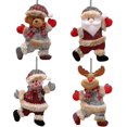 thumbnail image 1 of 4pcs Christmas Tree Santa Claus Snowman Reindeer Bear Doll Hanging Decoration hy, 1 of 5