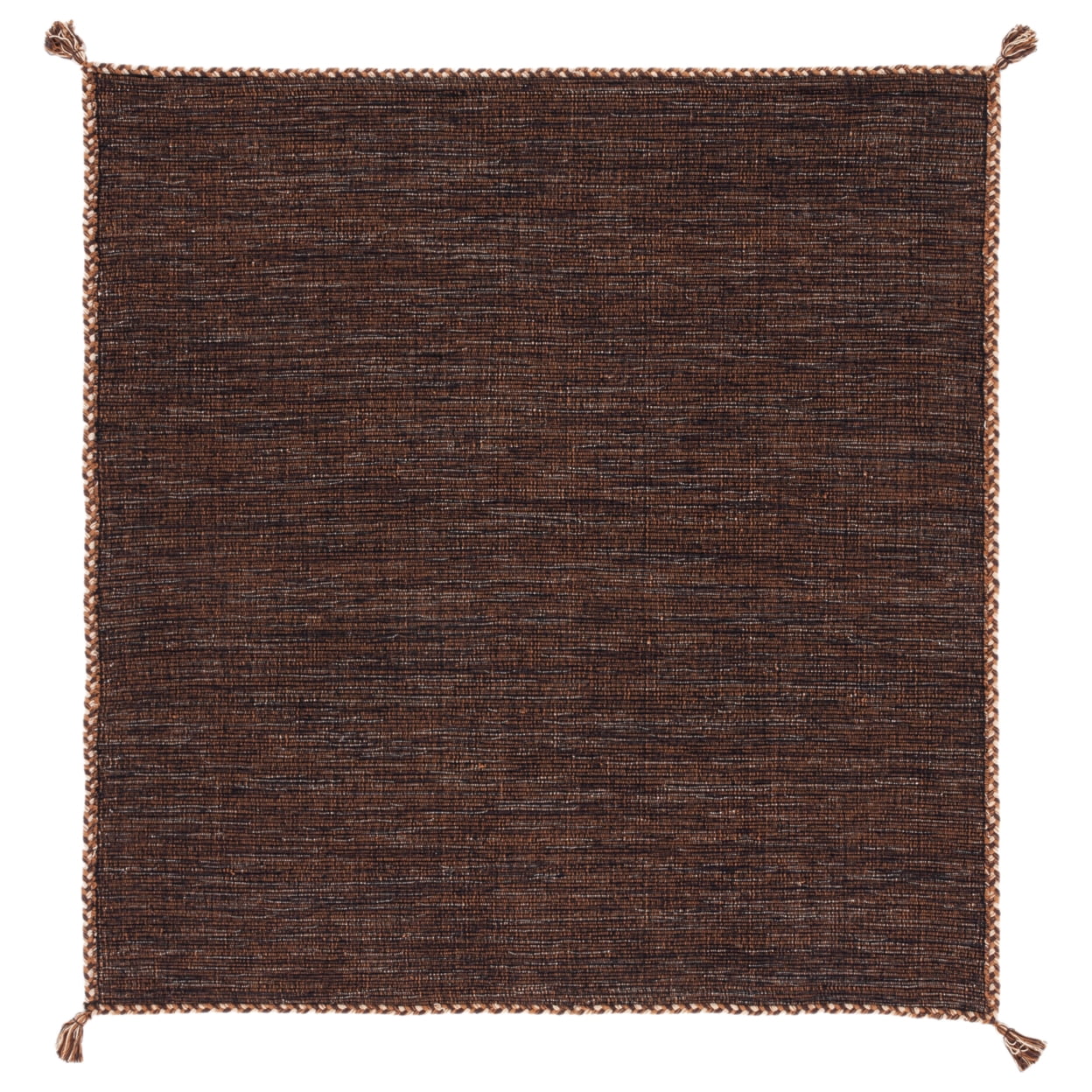 SAFAVIEH Montauk Bijar Jace Solid Soft Braided Cotton Runner Rug, Brown/Black, 2'3" x 7'
