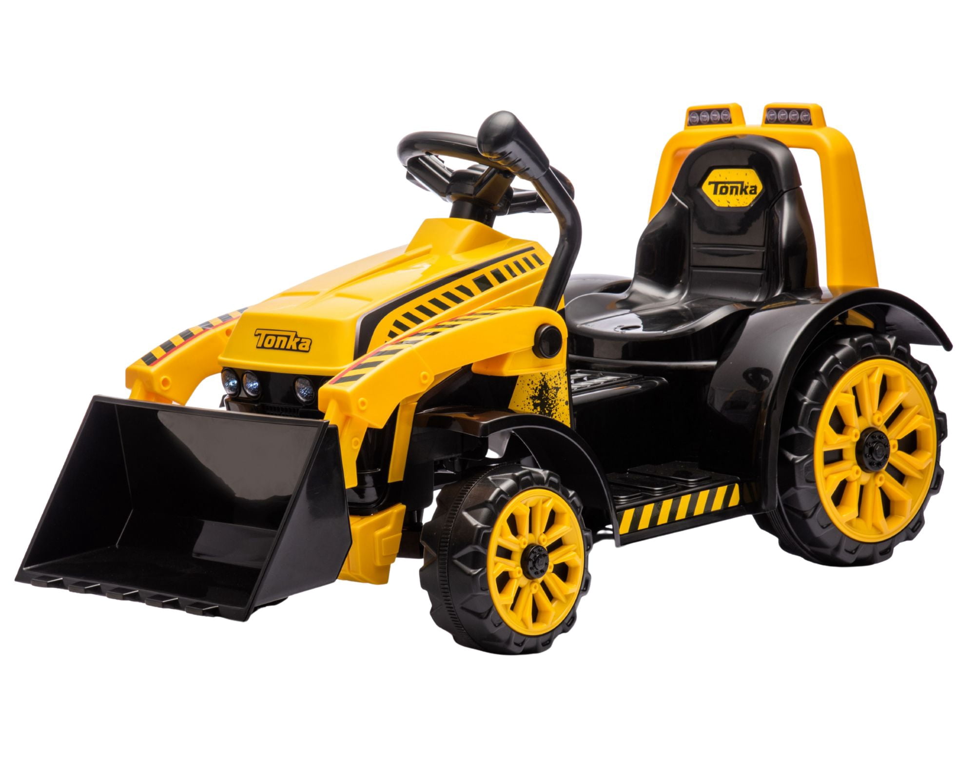 Best Ride On Cars Tonka 6V Construction Tractor Ride-On with Trailer and Working Loader for Kids