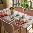 thumbnail image 3 of Christmas Table Cloths for 5 Foot Rectangle Tables, Retro Xmas Deer Candy Ice Cream Pine Needle Patio Waterproof Elastic Fitted Tablecloths, Washable Rectangular Table Cover for Camping, 3 of 8