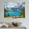 thumbnail image 4 of COMIO Mountain Lake Scenery Tapestry 40x30 Inch Alps Mountains Wall Tapestry Blue Lake Green Forest Pine Trees Nature Landscape Tapestry Wall Hanging for Bedroom Living Room Dorm Decor Home, 4 of 7
