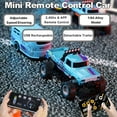 thumbnail image 2 of Mini RC Car, 1/64 Scale Mini Remote Control Monster Truck with Trailer, 2.4Ghz & APP Remote Control, Rechargeable Alloy Shell Mini RC Cars with Lights, Speed/Steering Adjustable, 2 of 7