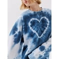 thumbnail image 5 of Women's Casual Tie Dye Sweatshirt Long Sleeve Crewneck Heart Print Tops Valentine 's Day Shirt, 5 of 7