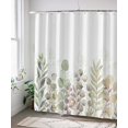 thumbnail image 3 of JOOCAR Green and White Shower Curtain, Fabric Shower Curtains for Bathroom, Plant Leaves Shower Curtain Sets with 12 Hooks 72''×72‘’ (Green White), 3 of 6