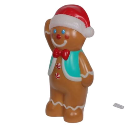 Lighted  Blow Mold Gingerbread Outdoor Christmas Decoration, Multicolor, 32 inch