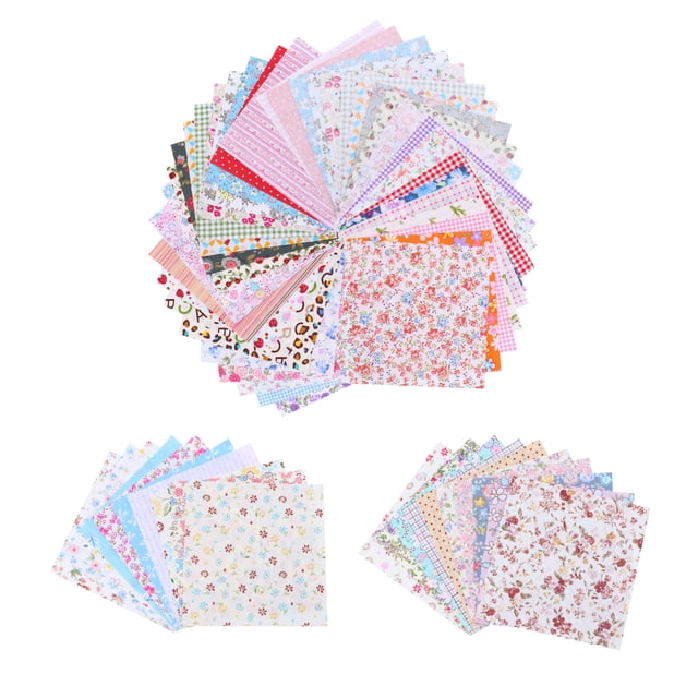 50pcs Telas de impresión de algodón DIY Patchwork Materiales de tela hechos a mano para coser Scrapbooking acolchado (15X15CM)