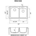 thumbnail image 2 of Ruvati RVG1344WH 33 x 22 inch Granite Composite Kitchen Sink - Arctic White, 2 of 7