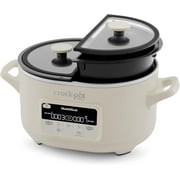 6-Quart Programmable Multi-Function Slow Cooker with Baking Mode, Digital Timer, Auto Keep Warm, and Removable Ceramic Pot - Ideal for Stews, Casseroles, and Desserts