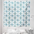 thumbnail image 1 of Geometric Tapestry, Art of Colorful Tribal Inspired Shapes, Fabric Wall Hanging Decor for Bedroom Living Room Dorm, 5 Sizes, Sky Blue Pastel Brown, by Ambesonne, 1 of 1