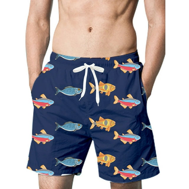 Innerwin Summer Short Pants Mesh Lining Mens Beach Shorts Workout Drawstring Classic Fit Swim Trunks Style B 6XL