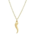 thumbnail image 3 of 14k Yellow Gold 30mm Italian Horn Necklace, 18”, with Spring Clasp, for Women, Girls, Unisex, 3 of 4