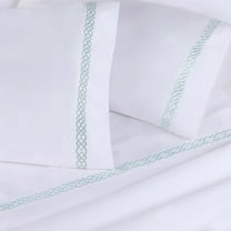 Superior Egyptian Cotton Embroidered Pillowcase Set, Standard, Blue