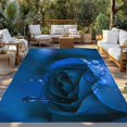 thumbnail image 2 of Blue Rose Outdoor Rug 5x8 Ft - Reversible Patio Rug Outdoor Camping Rugs, Elegance Fantasy Flowers Romantic Washable Indoor Outdoor Area Rugs, Non-Slip Outdoor Carpet Runner for Deck/Porch, 2 of 8