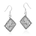 thumbnail image 3 of Beautiful and Intricate Hearts in a Rhombus Sterling Silver Dangle Earrings, 3 of 5