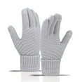 thumbnail image 2 of Womens Winter Wool Gloves Solid Color Fleece Lined Knit Cold Weather Proof, 2 of 4