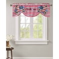 thumbnail image 2 of Tie Up Valance Curtain for Kitchen, Independence Day Daisy Love Heart Rod Pocket Short Curtains Adjustable Tie-Up Shade Valances, Red Stripes and Stars Window Treatment for Bathroom Living Room Bedroom, 2 of 7
