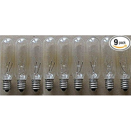 Candelabra Base Socket - 15 Watt Tubular Light Bulbs for Himalayan Salt Lamps, Dimmable Incandescent, Fits Candelabra (E12) Base Socket, Box of 9 BulbsFor use with Himalayan salt lamps,.., By Creative Hobbies
