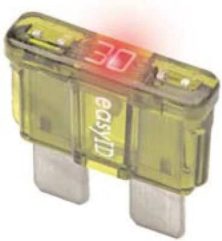 Bussmann BP/ATC-30ID EasyID Illuminating Blade Fuse – 30 Amp, 2-Pack, LED Blown-Fuse Indicator