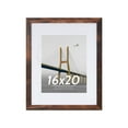 thumbnail image 3 of Scholartree 2 PACK 16x20 Wood Gallery Poster Frame, 16x20 Matted to 11x14 Wall Frames, Brown Oak, 3 of 11