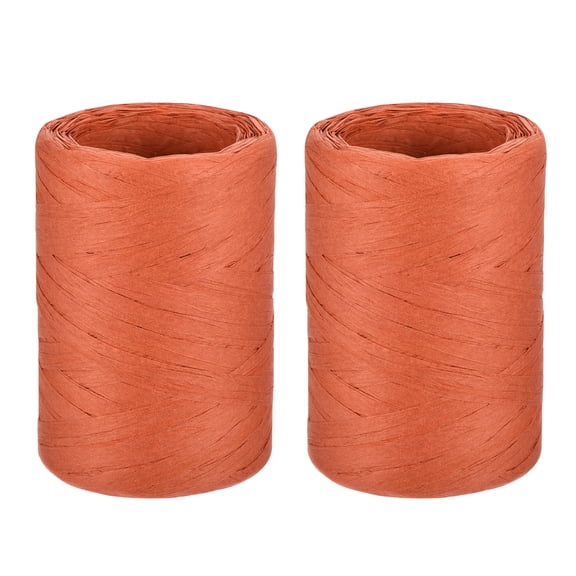 Raffia Paper Ribbon 98 Yard Raffia String Paper Rope Handmade Paper Craft Cord Bright Red / 2 Pcs