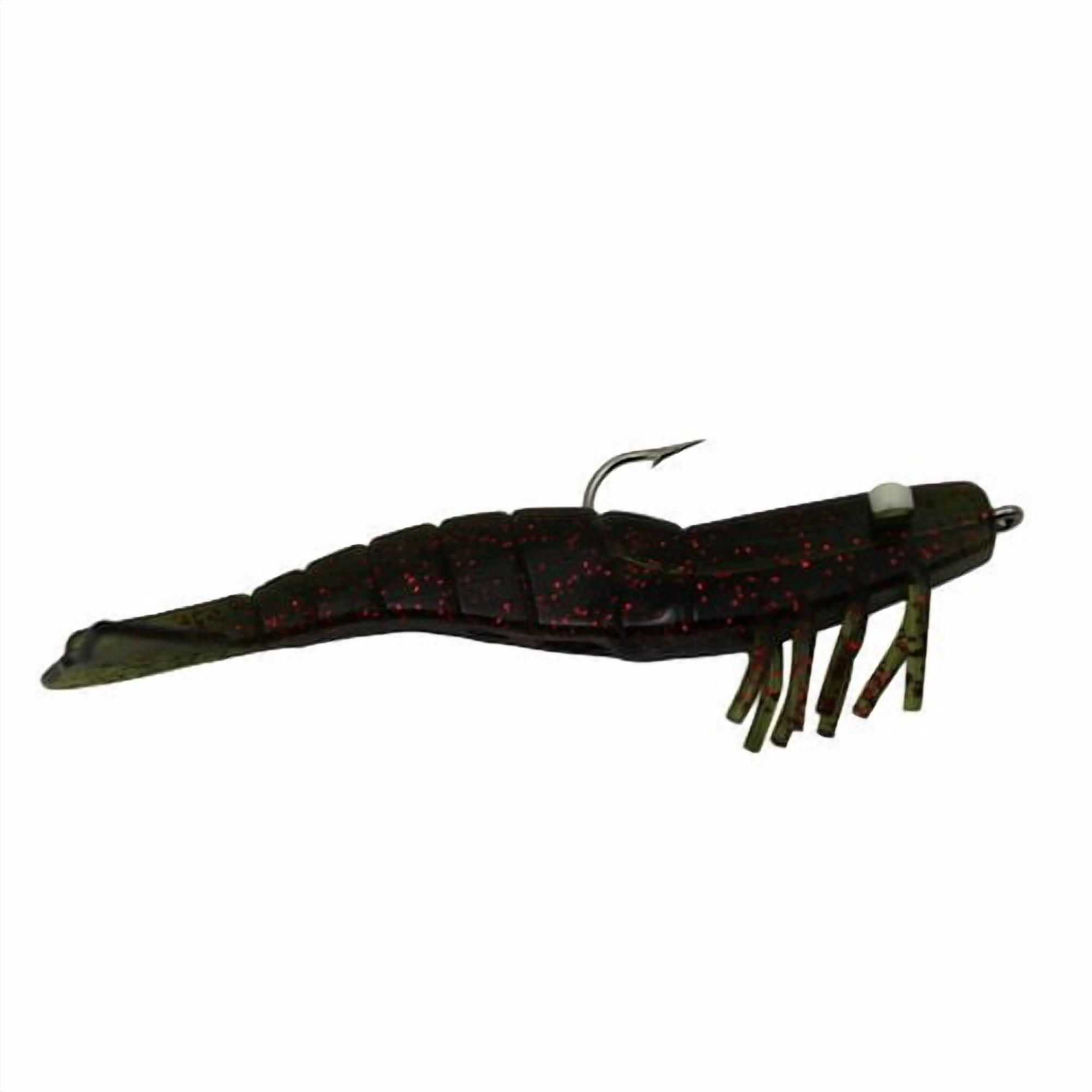 (1 pack) DOA FSH3-3P-371 Shrimp Lure 3" 1/4 oz Avocado And Red Glitter 3 Per Pack