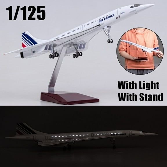 Cocobaby 1/125 Air France Concorde Airplane With Voice Light Plane Model Display Toy Gift