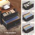 thumbnail image 6 of 76.8" x 72.8" Farmhouse L Shaped Electric Standing Desk with 3 Drawers and Storage Cabinet, 6 of 8