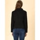 thumbnail image 5 of Chaqueta de gamuza sintética para mujer Cárdigan de outwear drapeado con solapa frontal abierta Negro M, 5 of 6