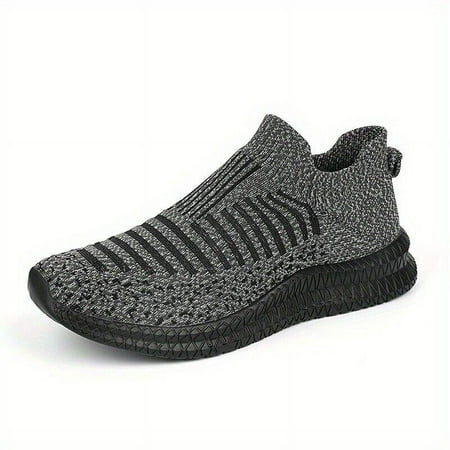 

Men Knit Slip On Walking Shoes Casual Athletic Running Sneakers Breathable