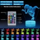 thumbnail image 2 of Lámpara de dinosaurio, luz nocturna de dinosaurio 3D para niños, 16 colores, control remoto y táctil inteligente, luz nocturna LED regulable para dormitorio, juguetes para niños y regalos de cumpleaño, 2 of 5