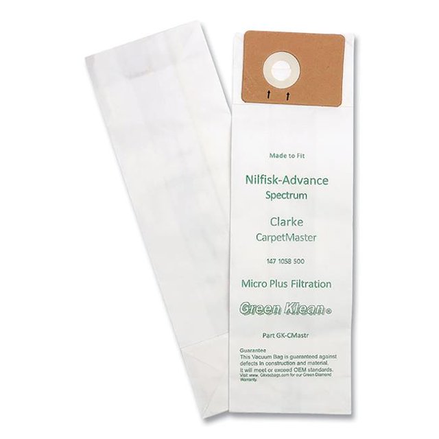 Green Klean GK-CMASTR-P Sacs d'Aspirateur de Remplacement 6.15 Po - Lot de 10