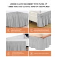 thumbnail image 6 of Black Striped Wrap Around Bed Skirts for King Bed 16" Drop, Bed Skirt with Adjustable Elastic Belt Dust Ruffle Bed Valance for Bedroom Hotel Luxury Black White Stripes Farmhouse Bed Frame Cover, 6 of 7