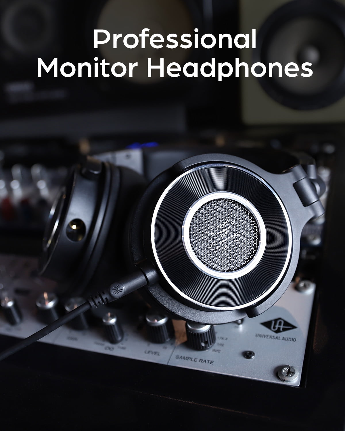 OneOdio Recording Studio Wired Over Ear Headphones Monitor 60 -Hi-Res Audio 6.35mm (1/4") Adapter for Tracking Mixing DJ Mastering Broadcast-Black